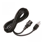 Cabo de alimentação preto, ideal para conectar dispositivos eletrônicos.