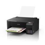 Impressora Epson EcoTank com impressão colorida e sistema de tanque de tinta.