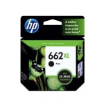 Cartucho de tinta HP 662XL preto, ideal para impressões de alta qualidade.