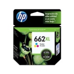Cartucho de tinta HP 662XL, impressão colorida de alta qualidade.