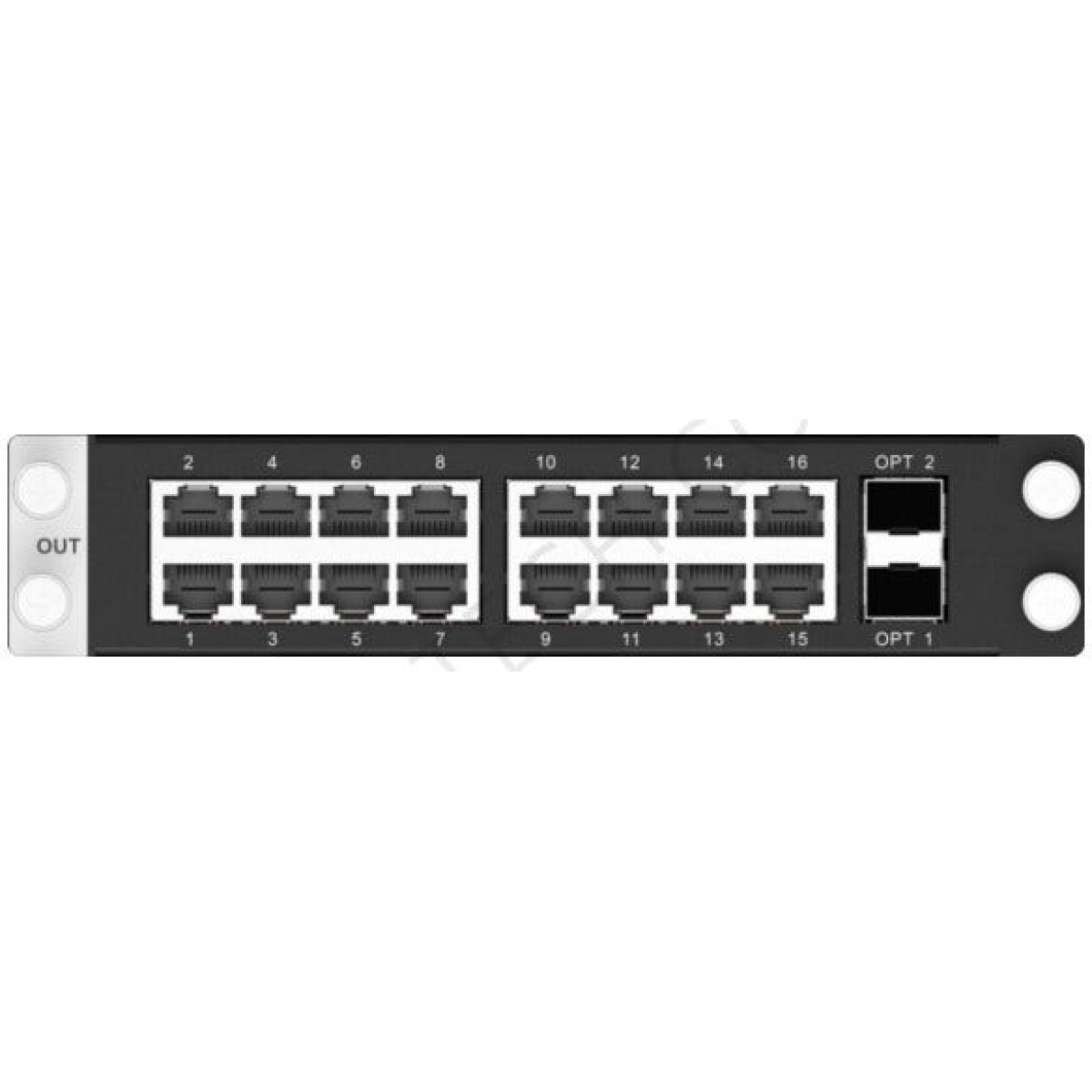 Switch de rede 16 portas, modelo Rackmount, ideal para conectividade em ambientes corporativos.