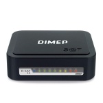 Roteador DIMEP com LEDs indicadores de conexão e status.