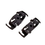 Clipes de fixação pretos para cabos, ideal para organização de fios.