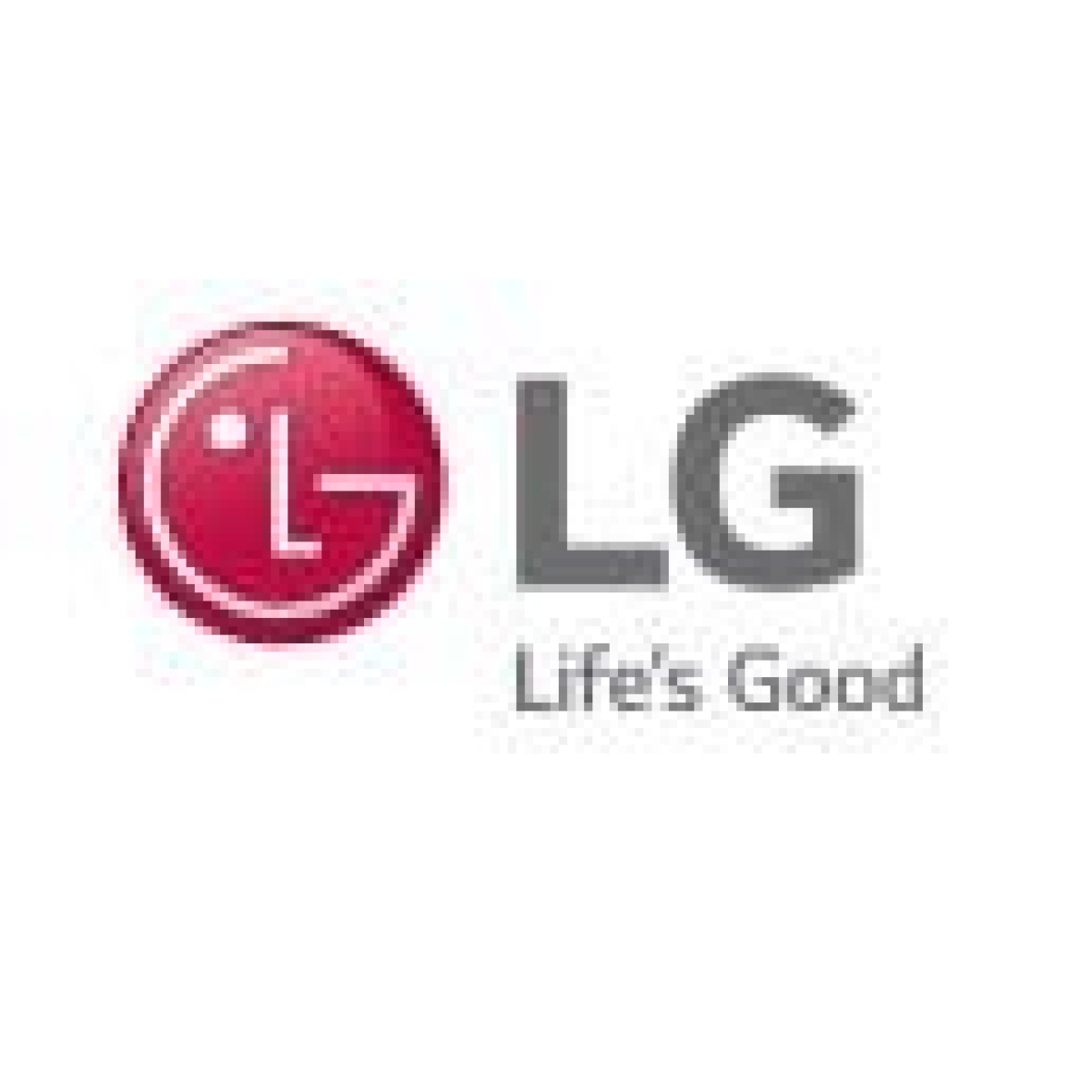 Logotipo da LG com o slogan "Life's Good".