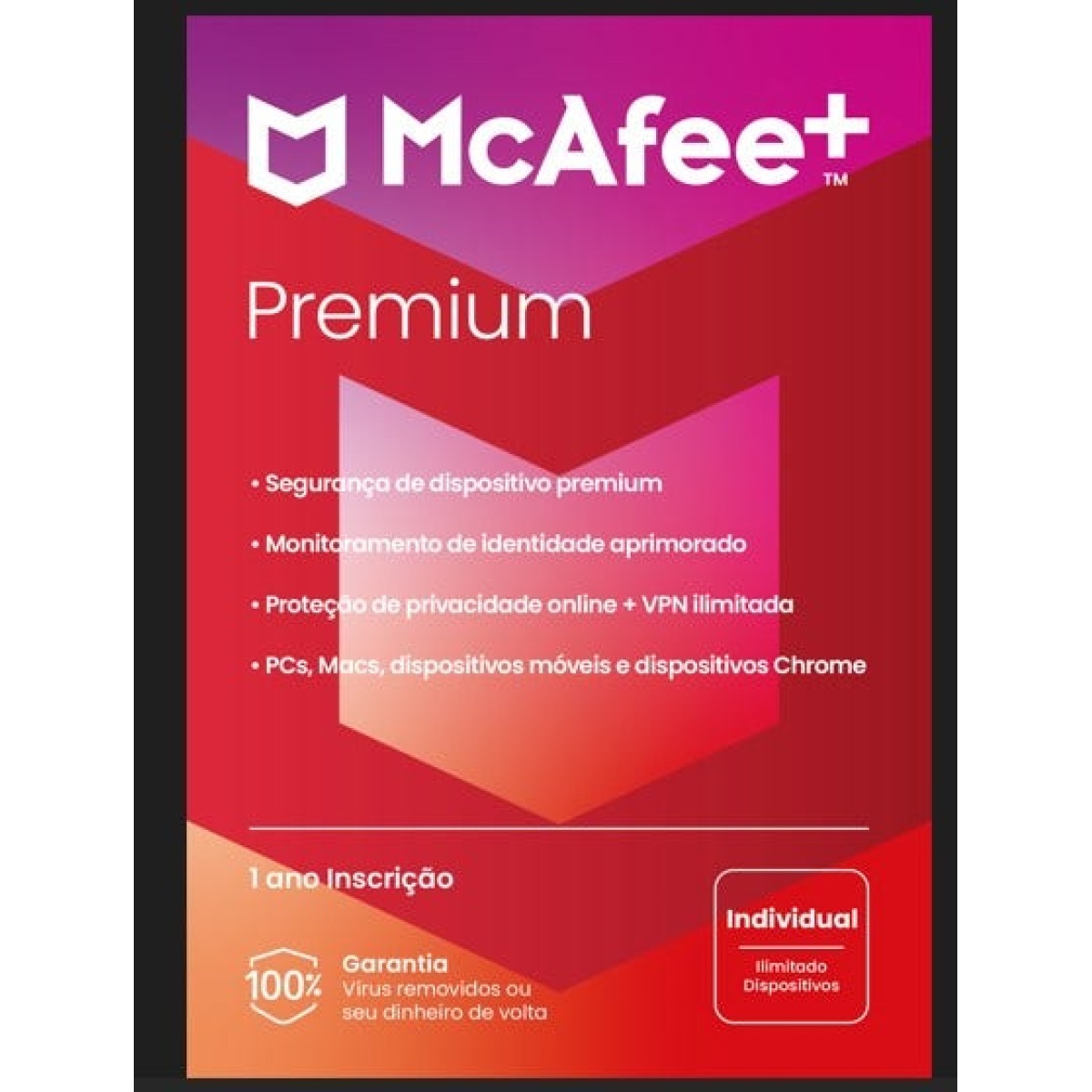 Pacote do McAfee+ Premium, software de segurança para proteção online.