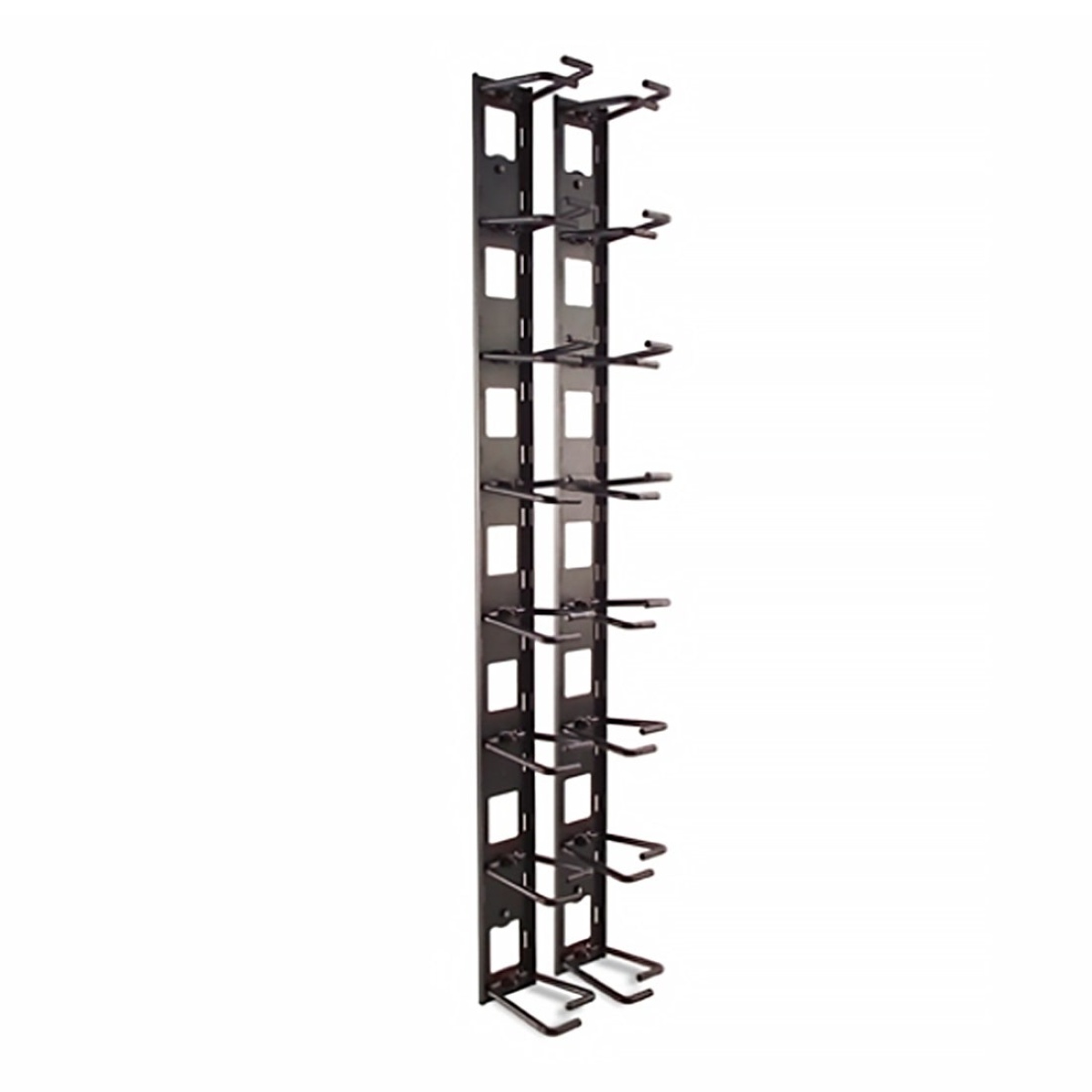 Prateleira organizadora vertical para armazenamento de produtos, cor preta.