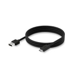 Cabo USB preto de alta qualidade, ideal para transferências de dados.