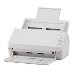 Scanner Fujitsu ScanSnap com design compacto e alimentador automático.