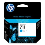 Toner HP 711 azul, embalagem destacada com design de borboleta.