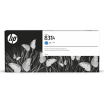 Toner HP 831A azul, compatível com impressoras HP, embalagem com design de borboletas.