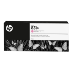 Cartucho de tinta HP 831A, ideal para impressoras, com design elegante.