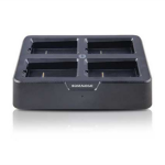 Carregador multi-baterias Samsung com quatro slots para recarga.