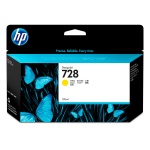 Cartucho de tinta HP 728 amarelo, embalagem com design de borboletas.