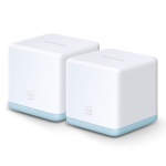 Roteadores Xiaomi, design compacto e moderno, cores branca e azul.