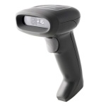 Leitor de código de barras, modelo XYZ, marca ABC, design ergonômico.