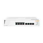 Switch de rede TP-Link TL-SG108E com 8 portas Ethernet e design compacto.