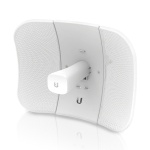 Ponto de acesso Ubiquiti, design compacto e moderno, ideal para redes Wi-Fi.