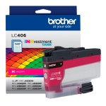 Cartucho de tinta Brother LC406 magenta, ideal para impressoras.