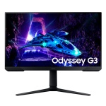 Monitor Odyssey G3 com design moderno e iluminação vibrante.