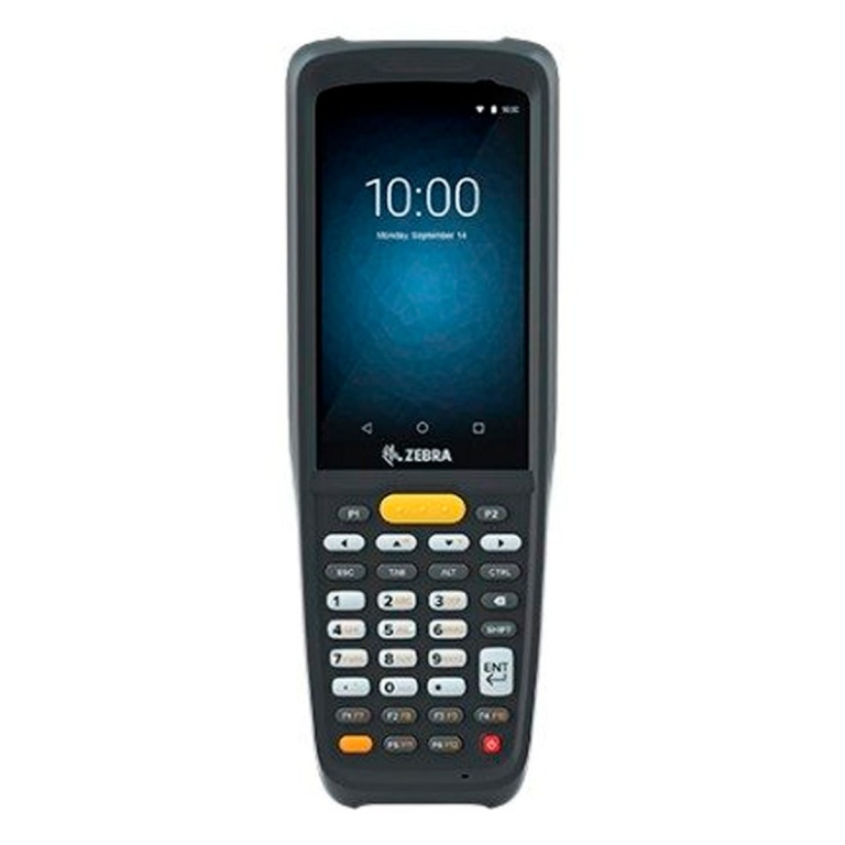 Terminal de dados Zebra, modelo ZT411, com tela e teclado integrado.