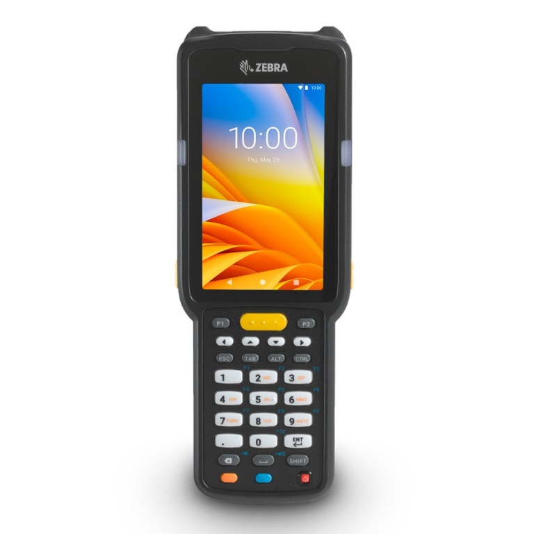 Terminal de coleta de dados Datalogic, com tela touch e teclado físico.