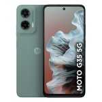Smartphone Motorola Moto G35 5G com design elegante e câmeras duplas.