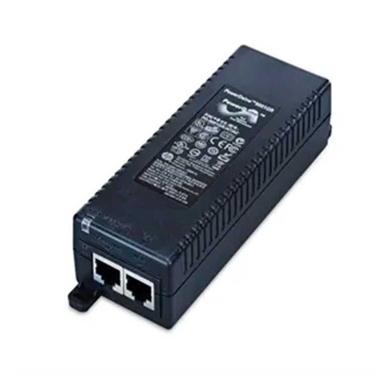 Adaptador PoE TP-Link com duas portas Ethernet para alimentação e dados.