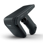 Leitor de código de barras Datalogic, design ergonômico e portátil.