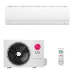 Ar-condicionado LG Split, unidade interna e externa, controle remoto incluído.