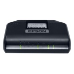 Modem Epson com luzes indicadoras e design compacto.