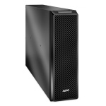 Gabinete de computador APC, design preto com ventilação frontal.