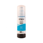 Tinta Epson 504, cor ciano, ideal para impressoras.