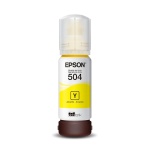 Tinta Epson 504 amarela para impressoras, frasco de 100ml.