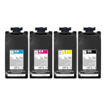 Cartuchos de tinta HP para impressoras, nas cores ciano, magenta, amarelo e preto.