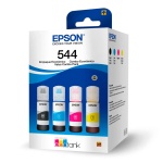 Tinta Epson 544 para impressoras, quatro cores em embalagem.