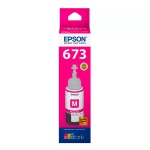 Tinta Epson 673 magenta para impressoras, embalagem destacável.