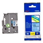 Fita adesiva 18mm preta, marca Brother, com embalagem destacável.