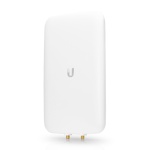 Ponto de acesso Ubiquiti, modelo U6-LR, design compacto e elegante.
