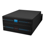 Servidor de armazenamento, marca XYZ, com display azul e design compacto.