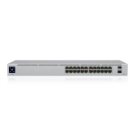 Switch de rede 24 portas da marca TP-Link, com design compacto e moderno.