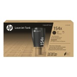Cartucho de toner HP LaserJet Tank 154X, preto, embalagem destacada.