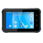 Tablet robusto com tela sensível ao toque e interface Android.