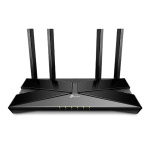 Roteador TP-Link, modelo AX10, com quatro antenas para melhor sinal.