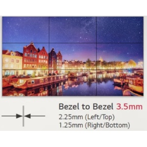 Borda ultrafinaA borda ultrafina de 3,5 mm possibilita experiências de visualização imersivas e integradas em painéis de vídeo wall montados.