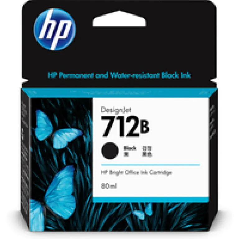 3ED29A HP Cartucho de tinta 712B 80 ml preto DesignJet T210, T230, T250, T630, T650-0