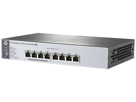 Switch HP 1820-8G-PoE , 8 portas 10/100/1000 4 portas PoE, J9982A, Alta Performance, Baixa Latência, Interface de gerenciamento WEB simples e diferenciada, QOS, suporte a Jumbo Frame, Spanning Tree: STP, RSTP, SNMP v1, v2 Portas: 65W-0