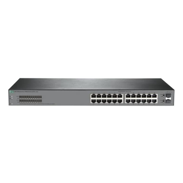 HPE Switch 1920S-24G-2SFP JL381A com 24 portas 10/100/1000Mbps RJ45 + 2 portas SFP 1G, camada 3,qos, vlan, gerenciável,até 52 Gbps, Navegador Web, VLANs, 1U, ARM Cortex-A9 @ 400 MHz, 256 MB SDRAM, 64 MB flash; packet buffer: 1.5 MB-0