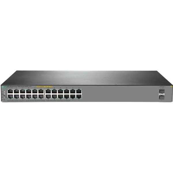JL385A hpe Switch OfficeConnect 1920S 24G 2SFP PoE+ 370W, 24 portas PoE + 10/100/1000 PoE + com detecção automática RJ-45, 2 portas SFP 100/1000 Mbps,1u, camada 3, Ranhura SFP partilhada não, gereciável, modular sim, porta stak e uplink não, Cortex-A9-0