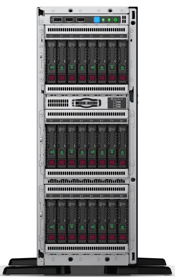 Servidor HP ProLiant ML350 Gen10 P11051-001 1 processador 4210 10 core 20 thread Xeon Silver 4210 2.10GHz até 2, HPE iLO, 16 GB DDR4-2933 até 3tb, SEM DISCOS Baia 8 SFF Hot Plug até 24 Máximo 168TB, 4 rj45 1gb, S100i 1x800W 3 anos-696
