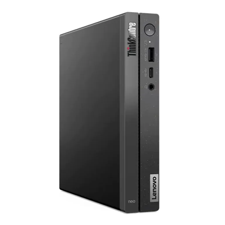Mini PC Lenovo com design compacto e conectividade avançada.